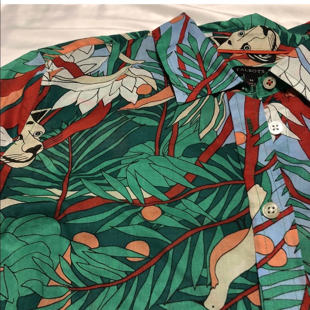 ⬇️$22 Talbots Jungle Tropical print blouse top - Picture 6 of 8